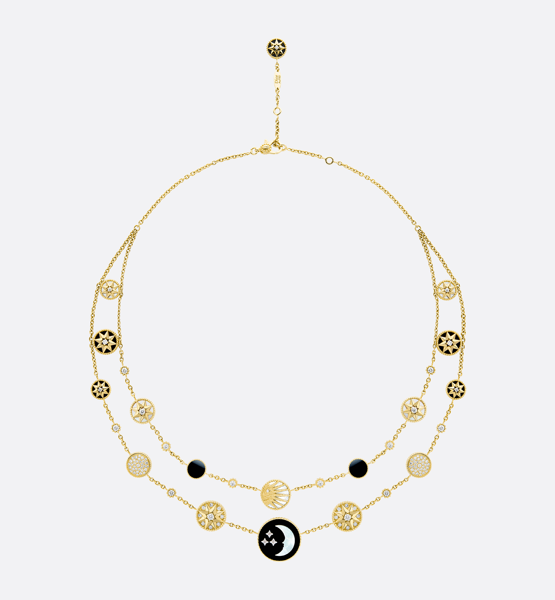 Rose des Vents and Rose Céleste Necklace Black