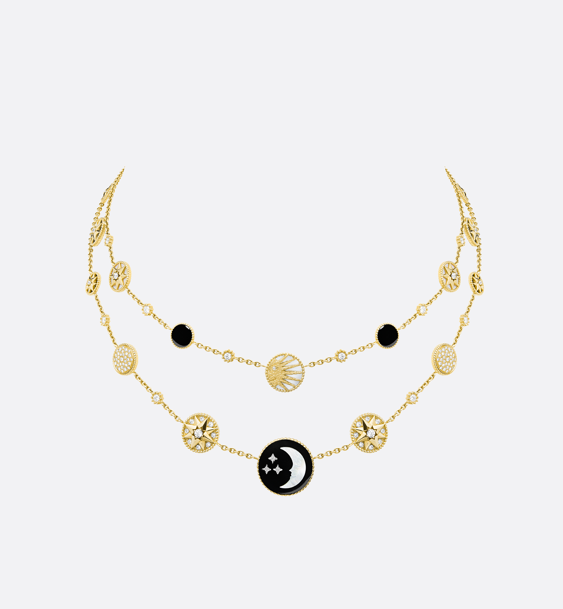 Rose des Vents and Rose Céleste Necklace Black