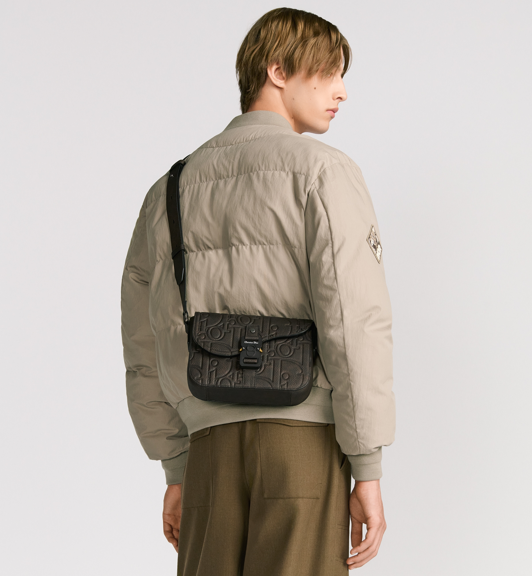 Small Saddle Messenger Bag with Flap Brown