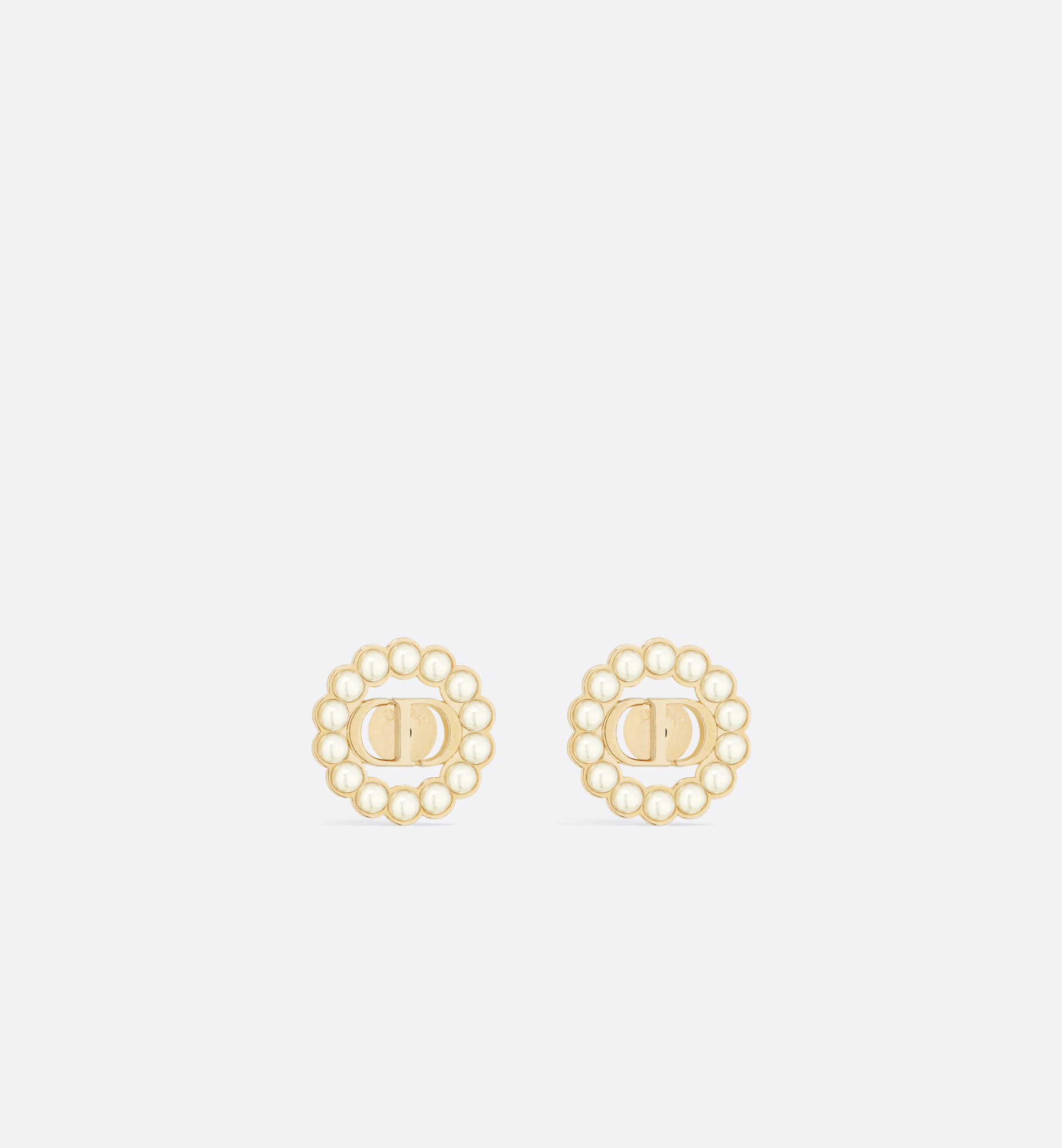 Petit CD Circle Stud Earrings Gold