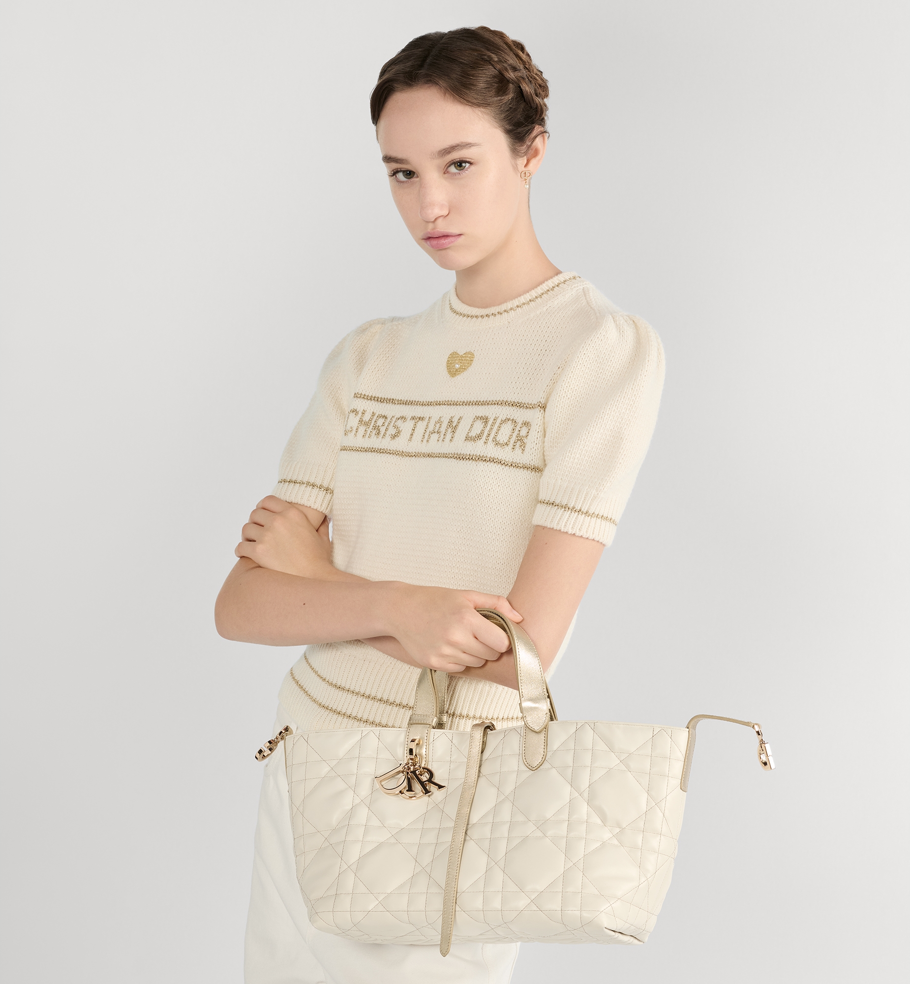 Medium Dior Toujours Bag White