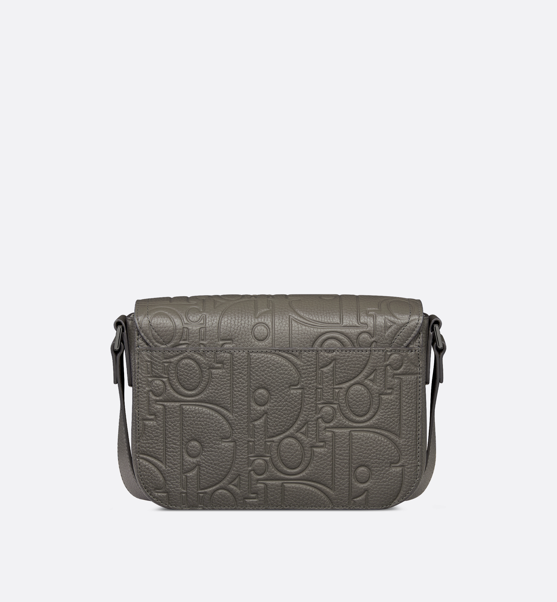 Small Saddle Messenger Bag with Flap Grey