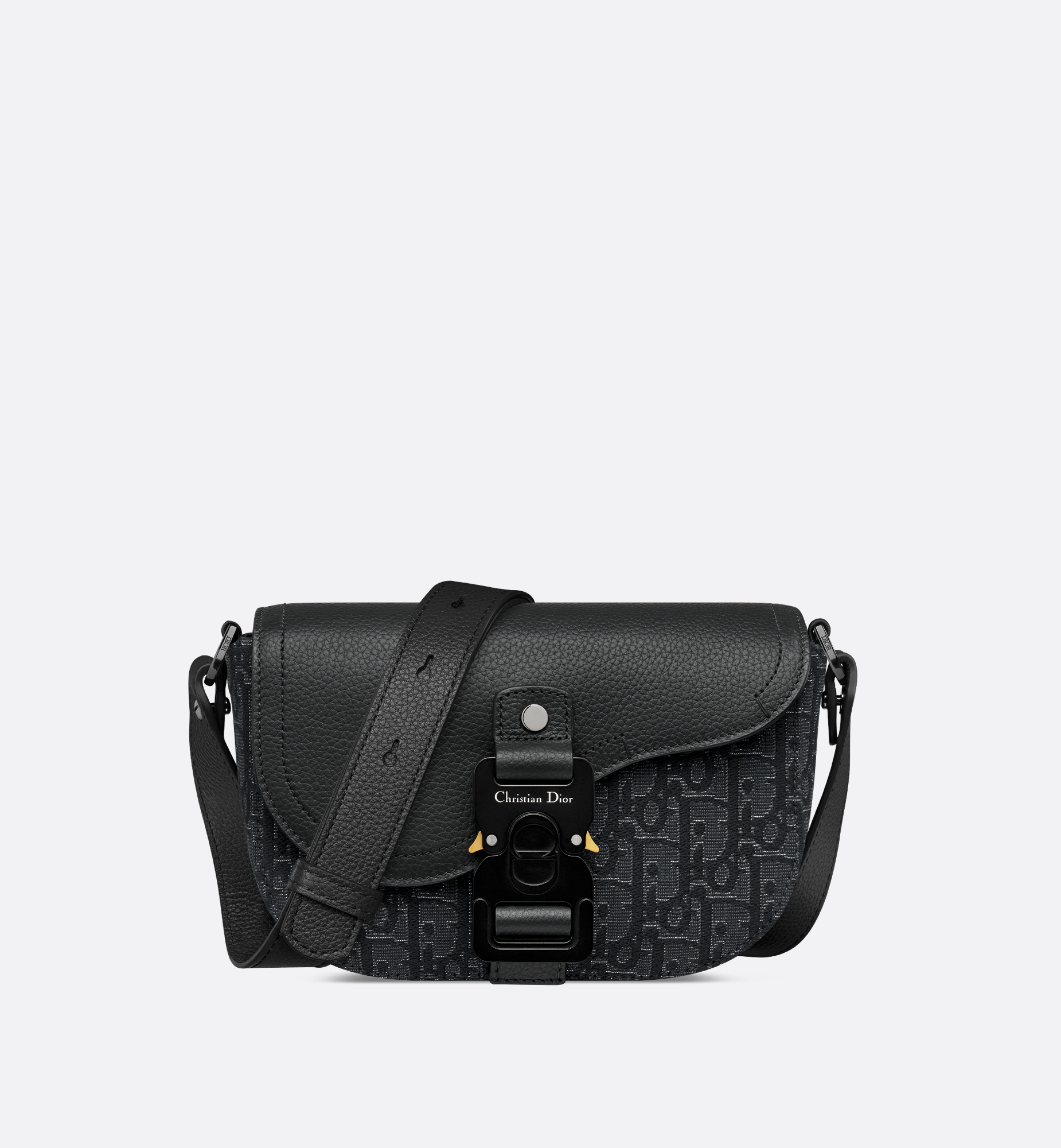 Mini Saddle Messenger Bag with Flap Black