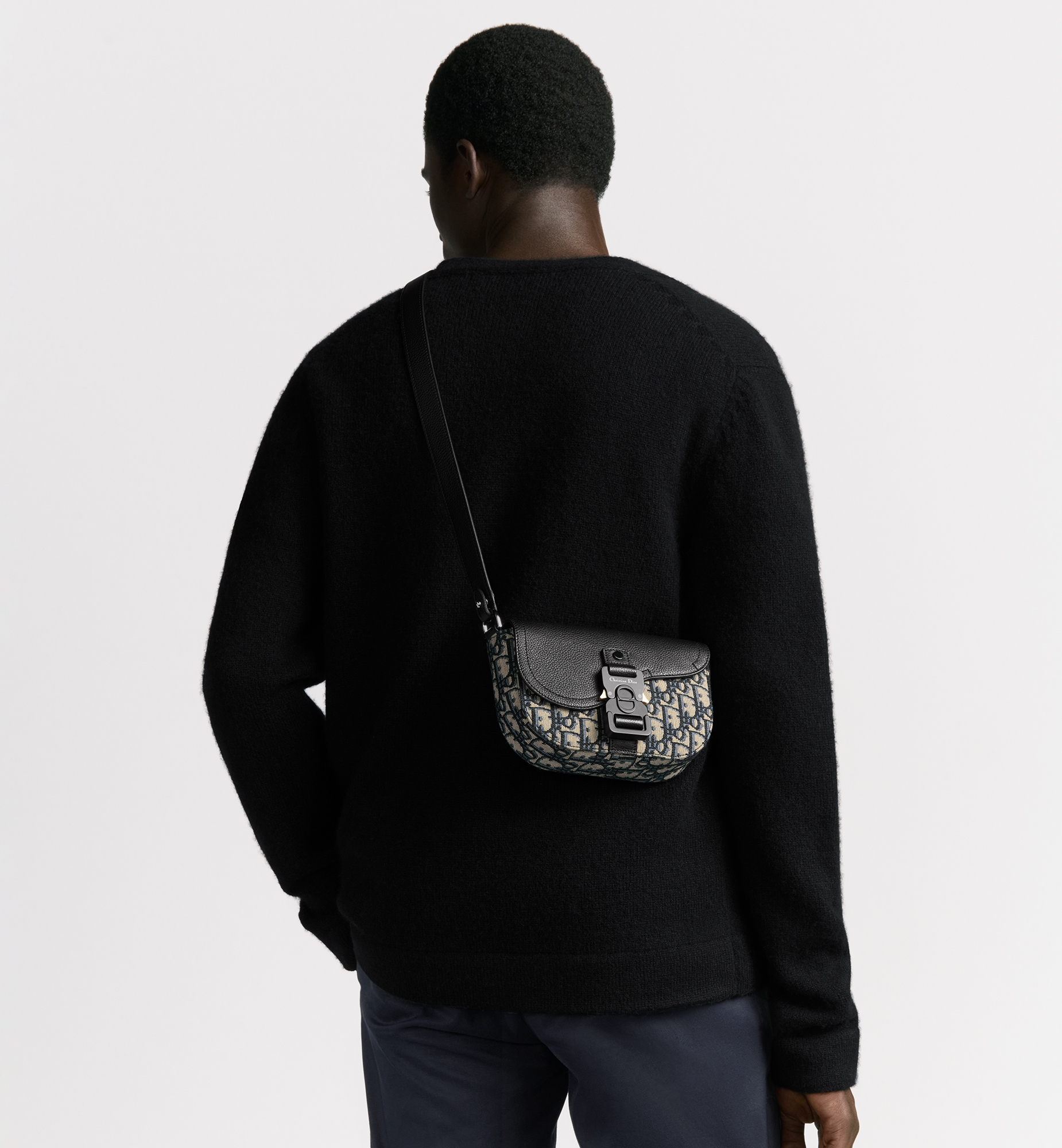 Mini Saddle Messenger Bag with Flap Beige