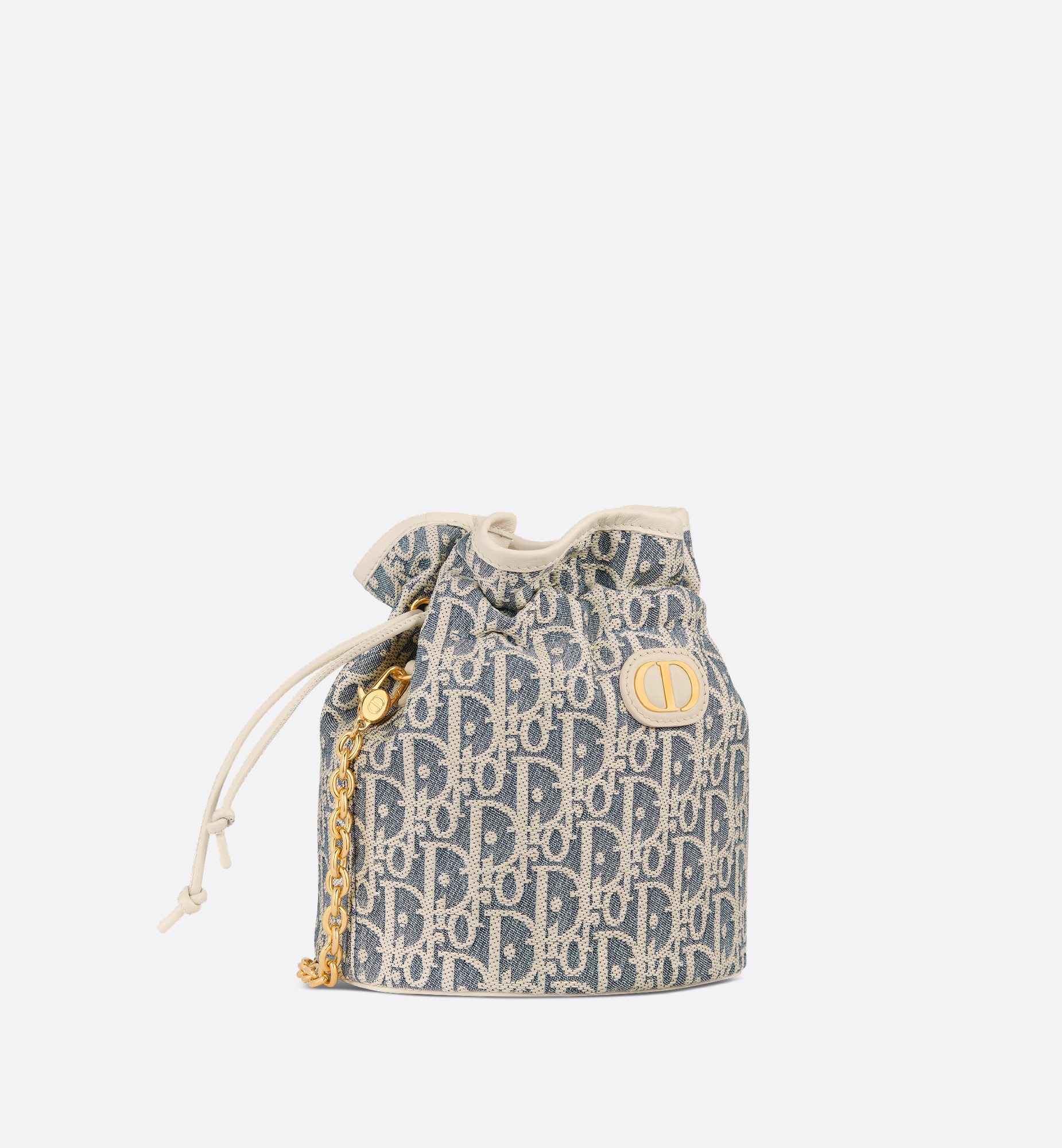30 Montaigne Mini Bucket Bag with Drawstring Blue
