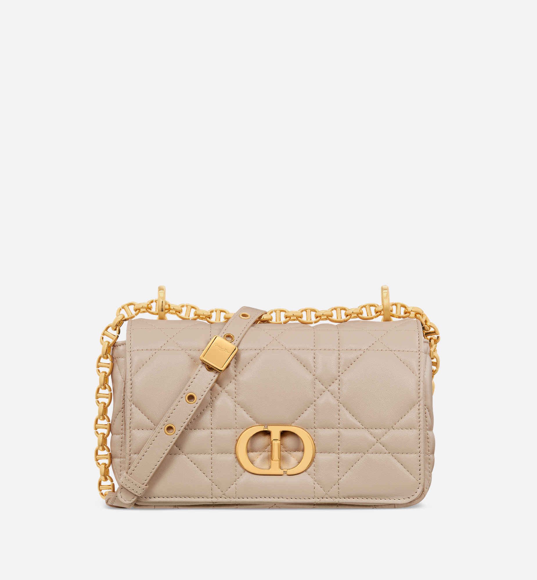 Small Soft Dior Caro Bag Beige