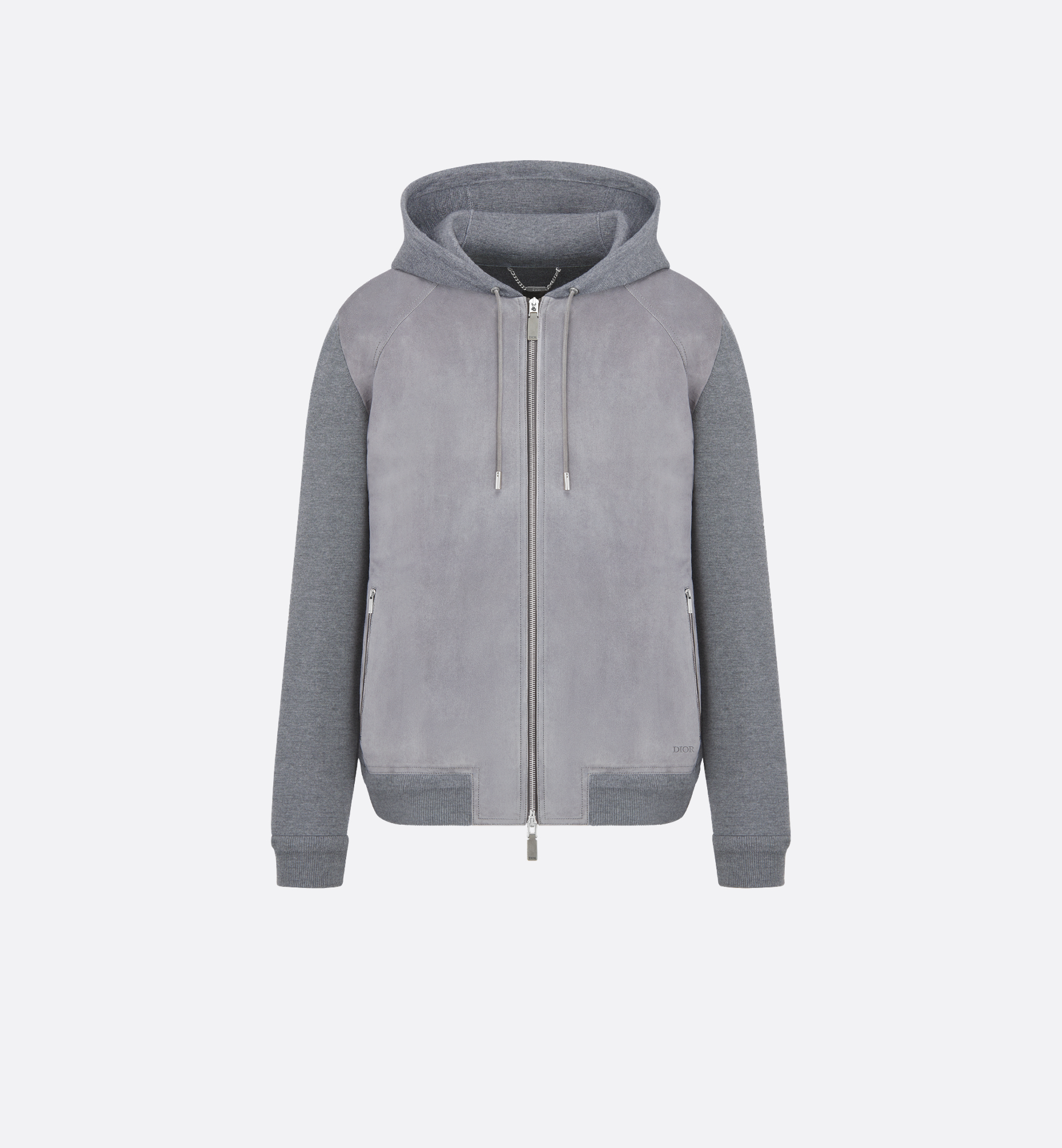 Dior Icons Zipped Hooded Sweatshirt Grey