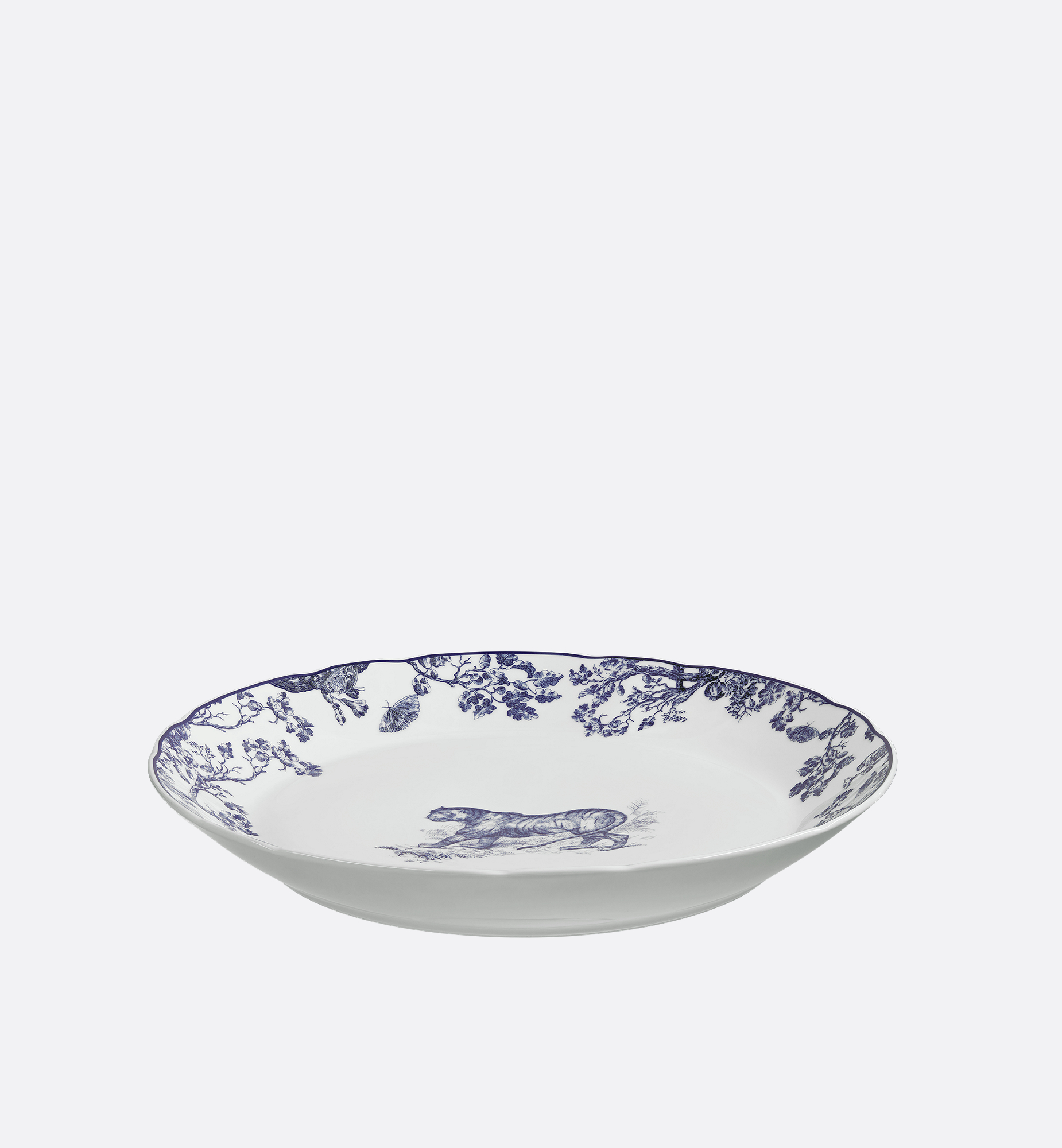 Deep Round Platter Blue