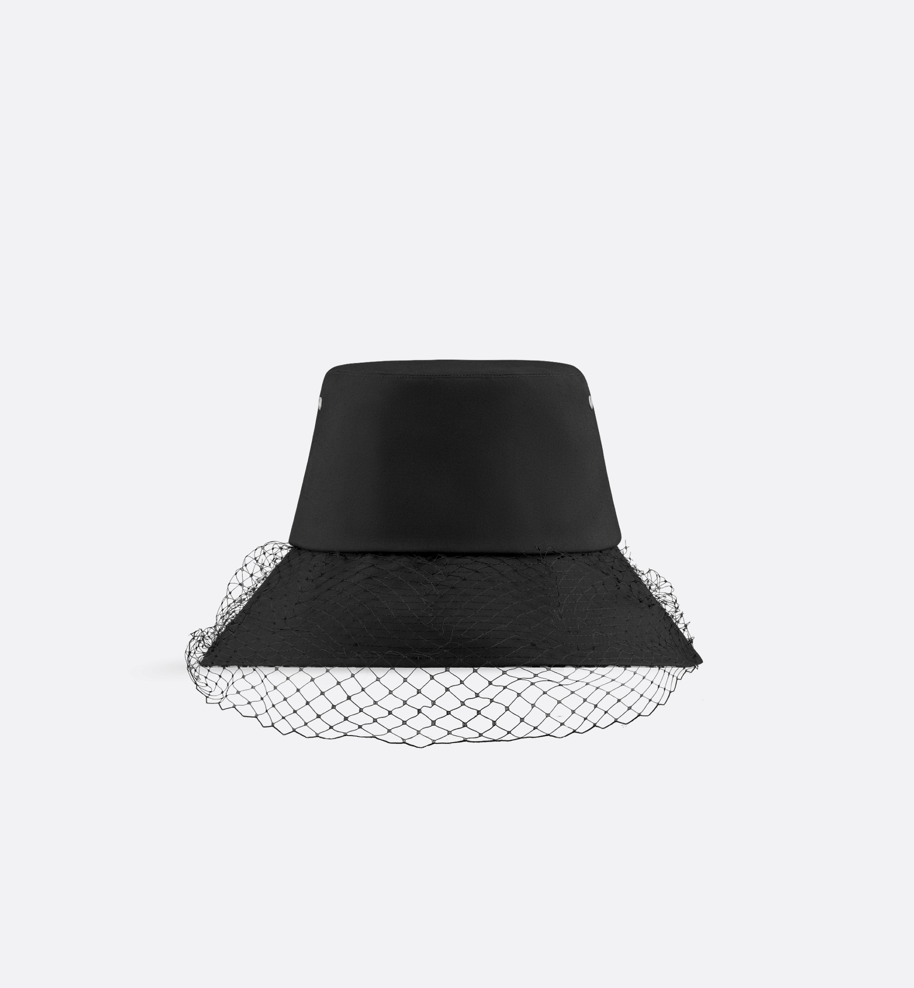 Teddy-D Large Brim Bucket Hat with Veil Black