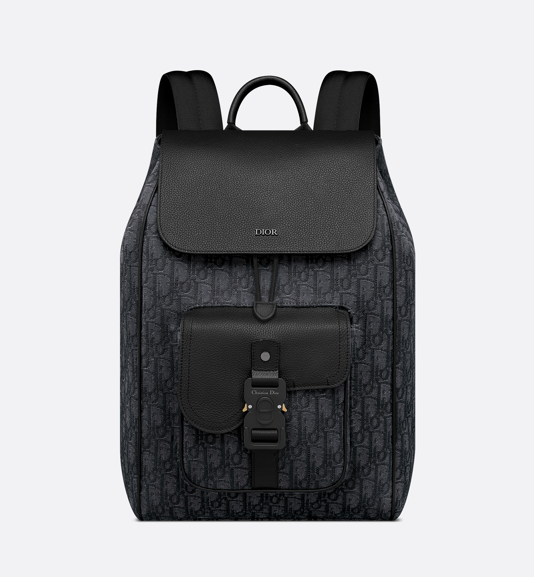 Saddle Backpack with Flap Black