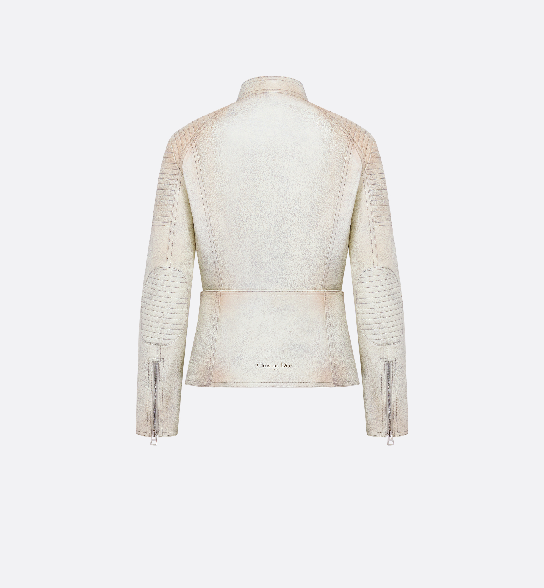 Motorcycle Jacket with Detachable Bottom White