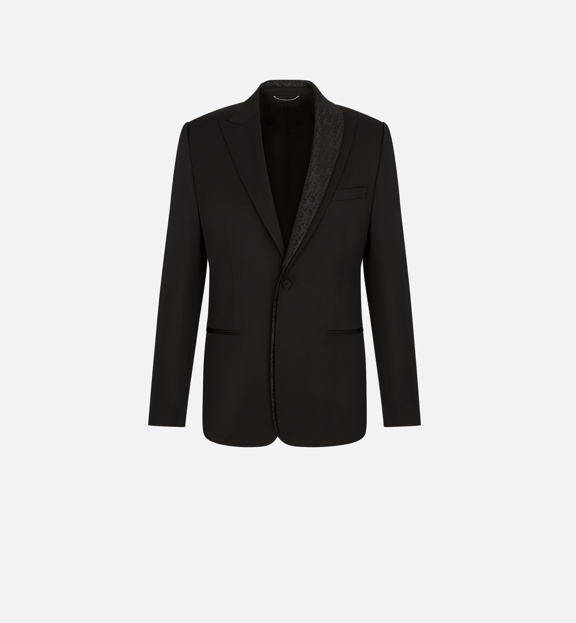 Jacket with Dior Oblique Asymmetric Shawl Collar Black