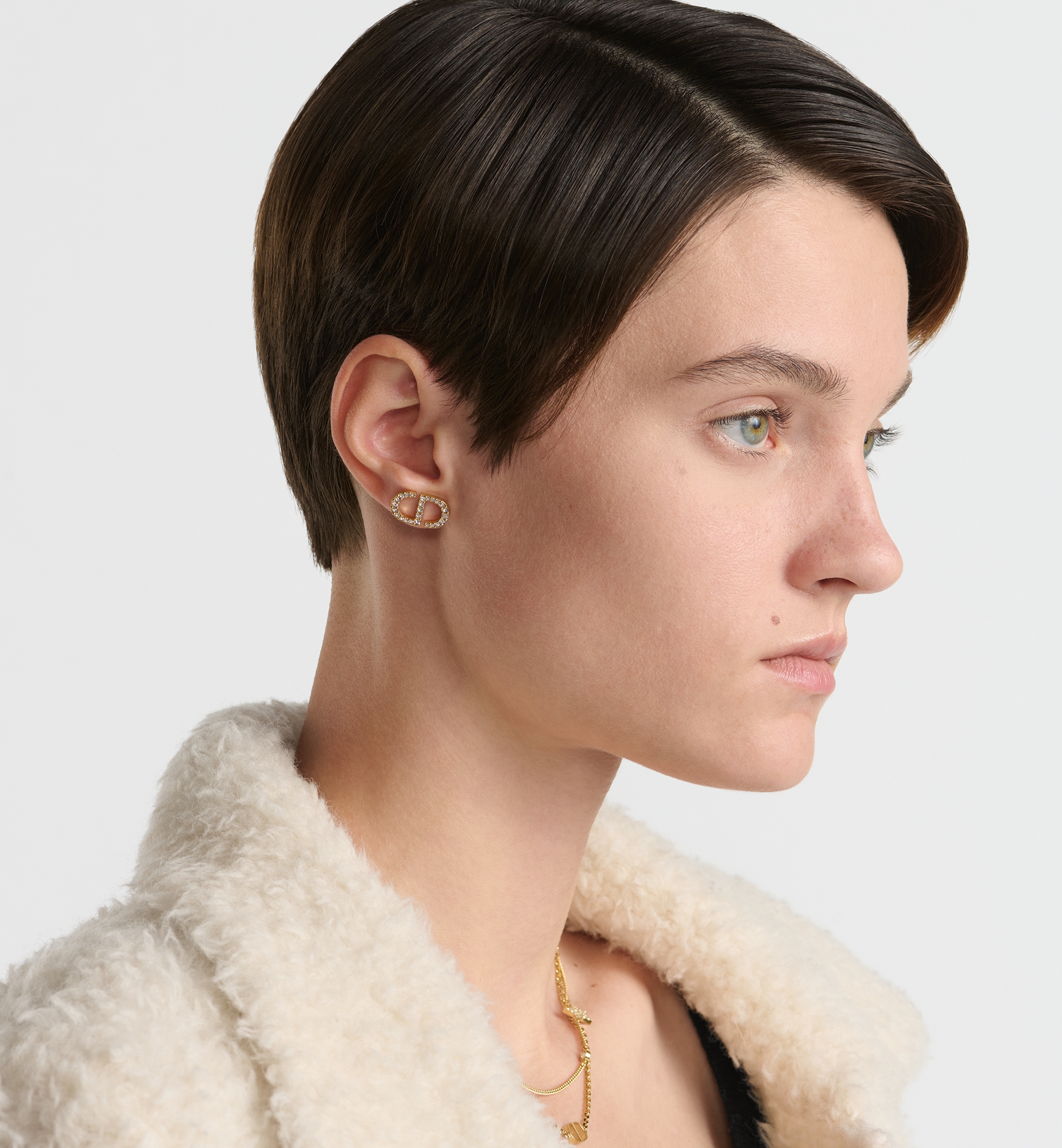 Petit CD Stud Earrings Gold