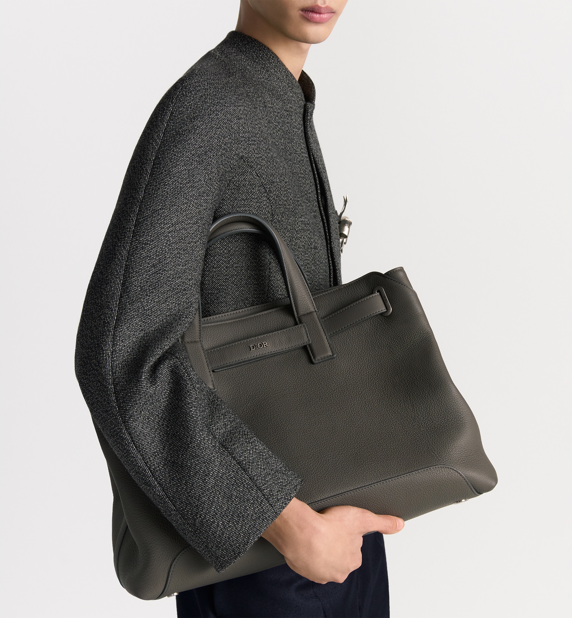 Medium Dior Normandie Tote Bag Grey