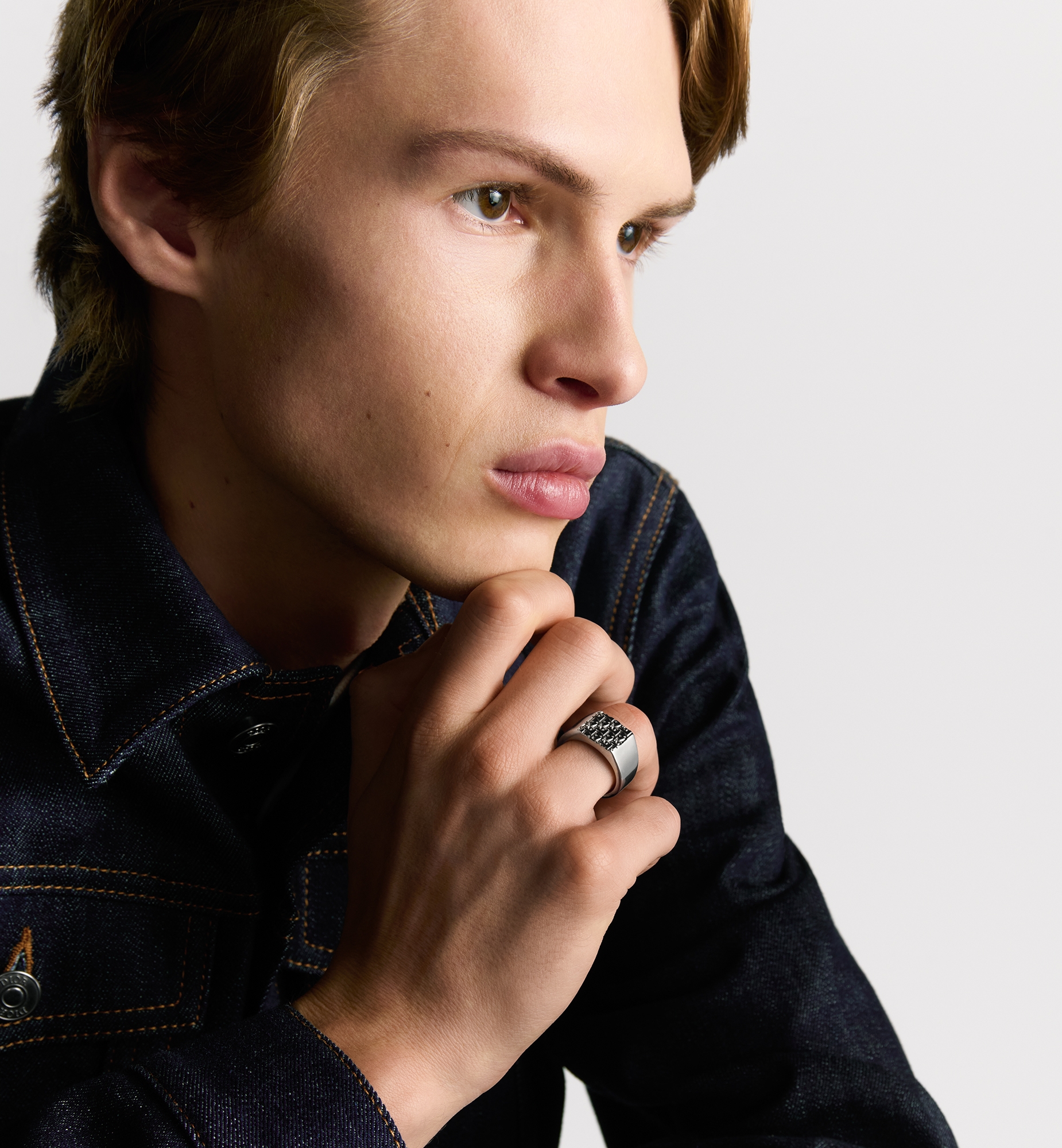 Dior Oblique Signet Ring Silver