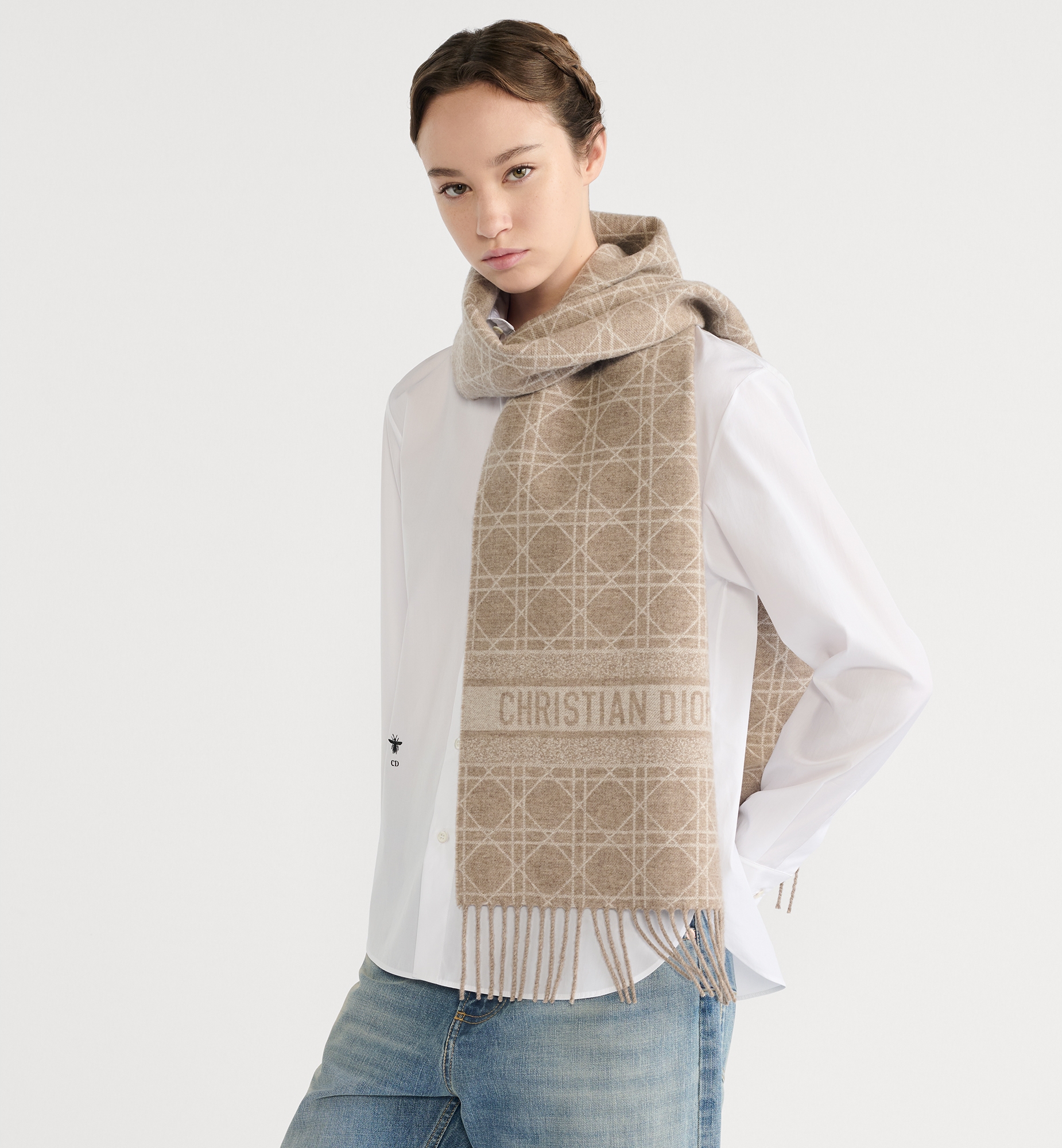Dior Cannage Scarf Beige