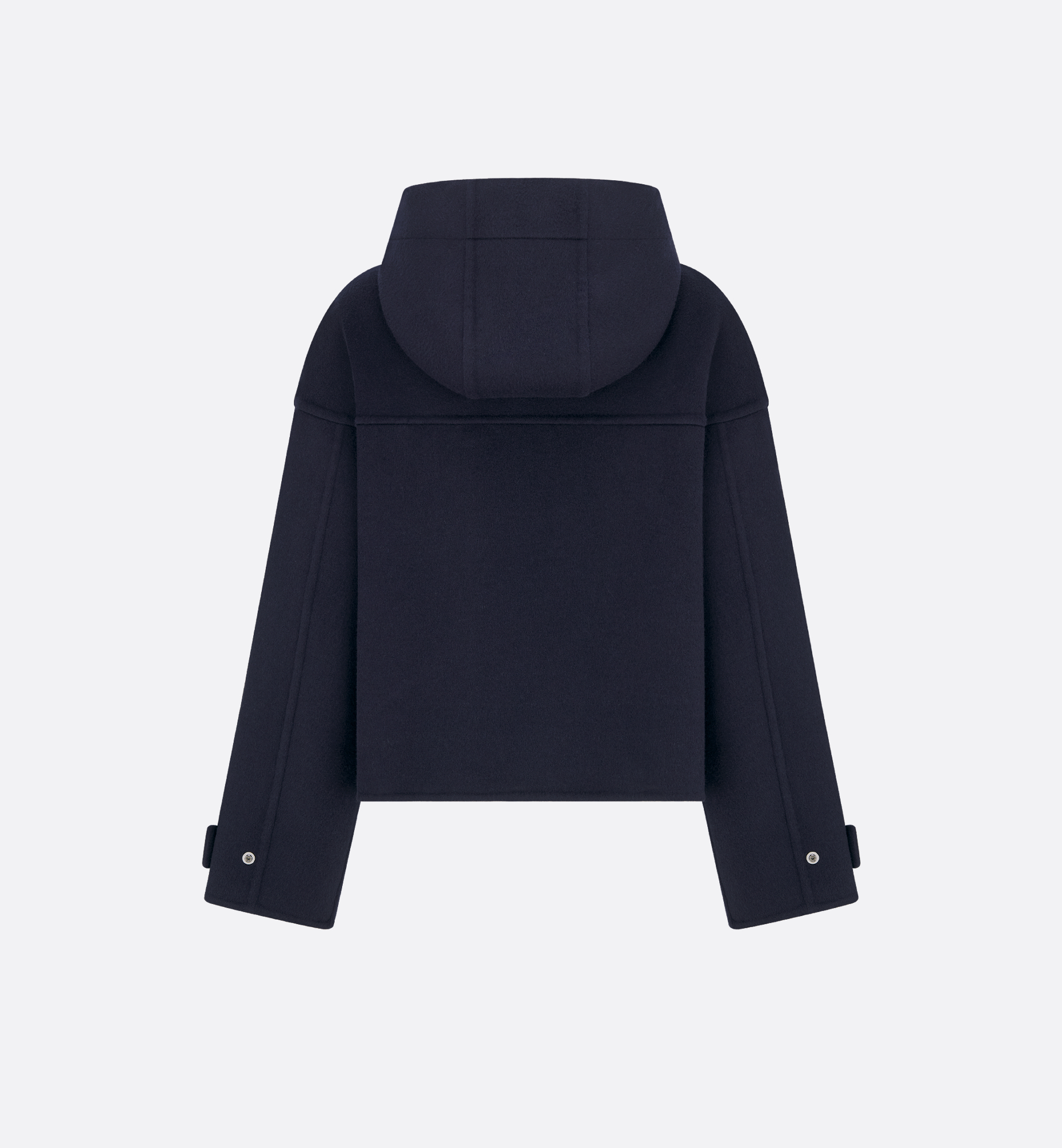 Zipped Peacoat with Hood Blue