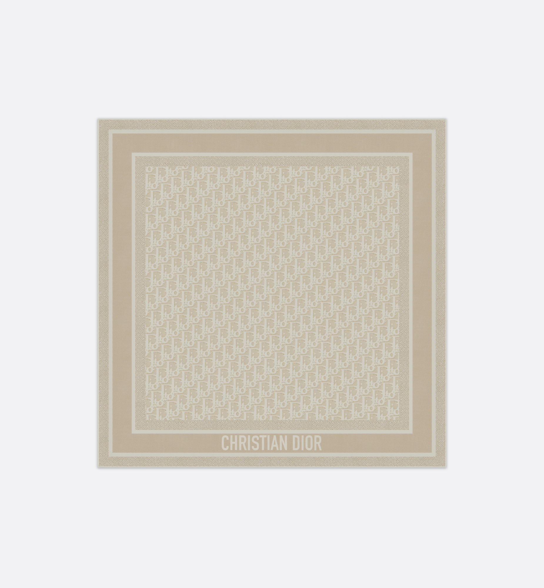 Dior Oblique Natte 70 Square Scarf Beige