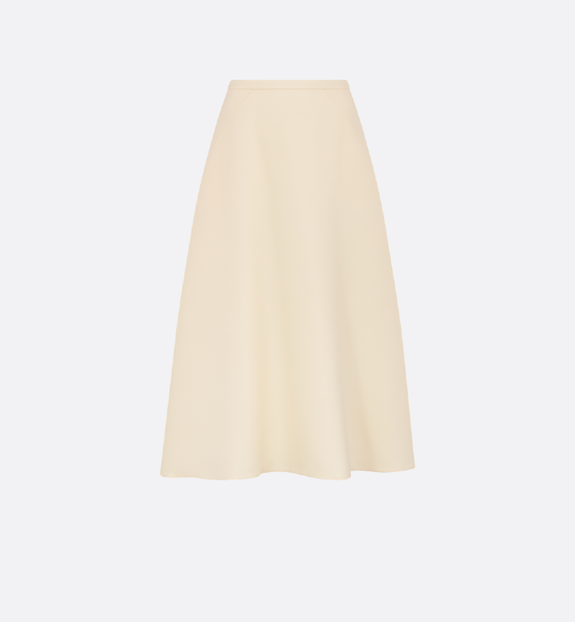 Flared Mid-Length Skirt White