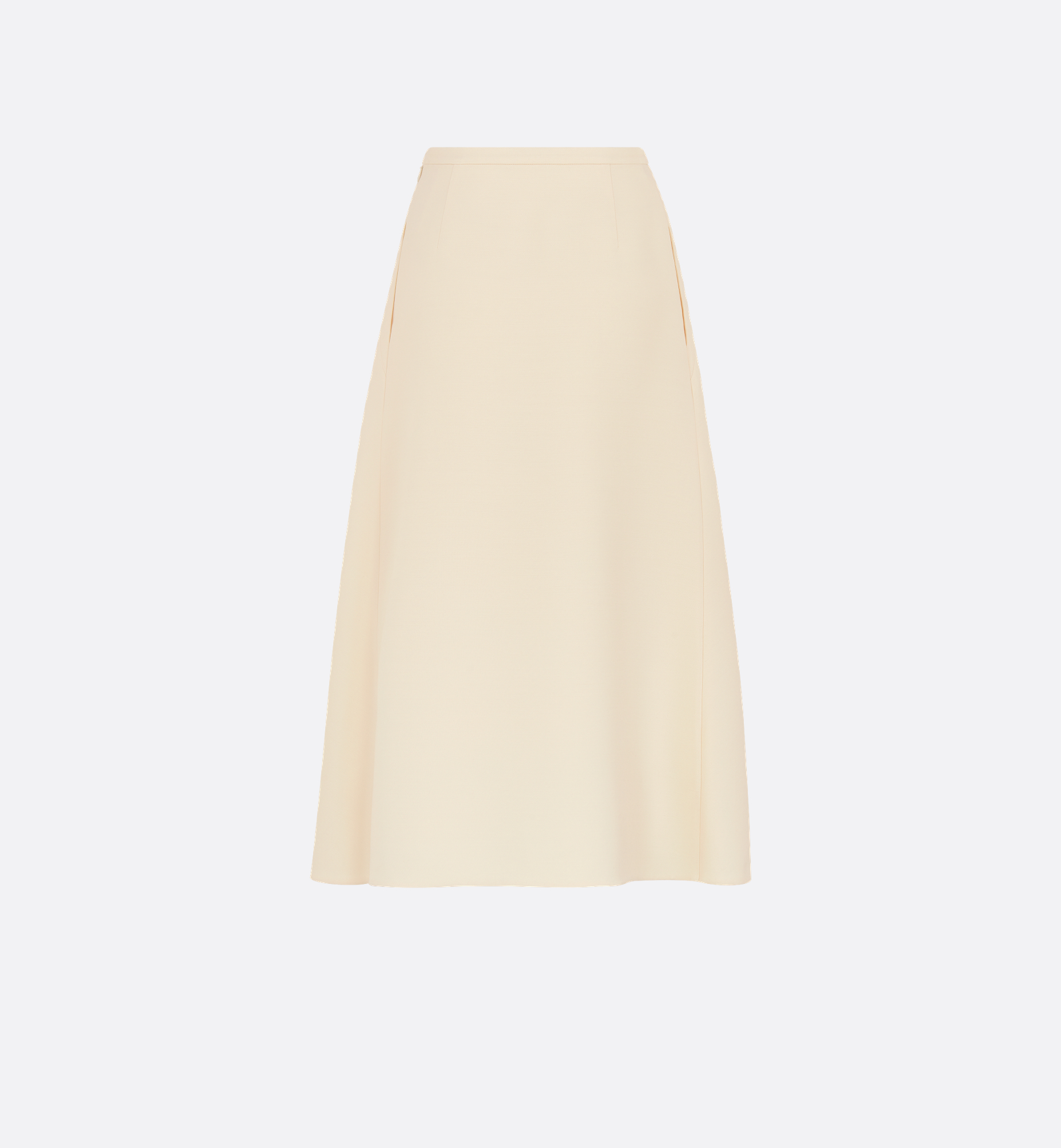 Flared Mid-Length Skirt White