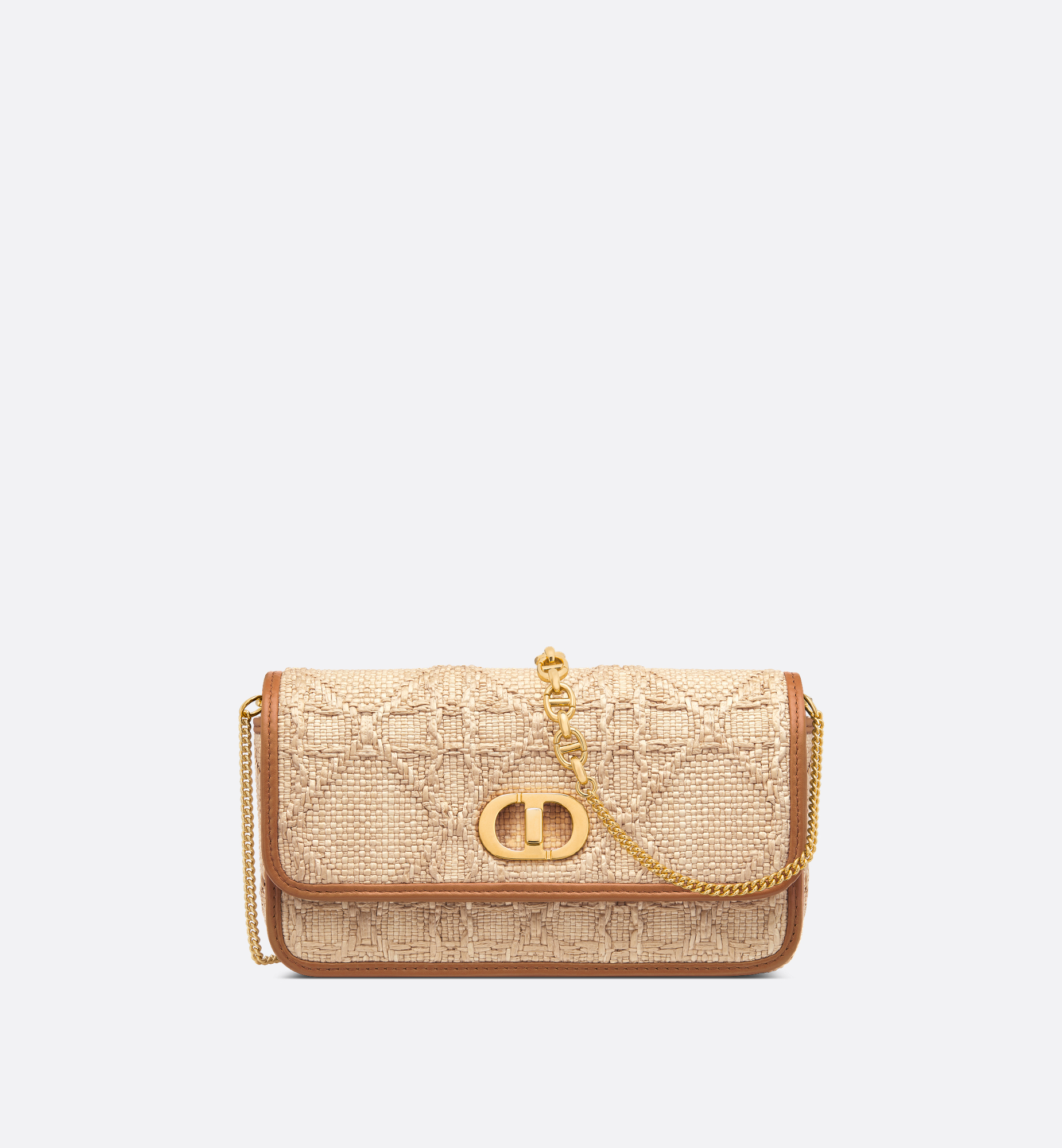 Small Miss Caro Pouch with Chain Beige
