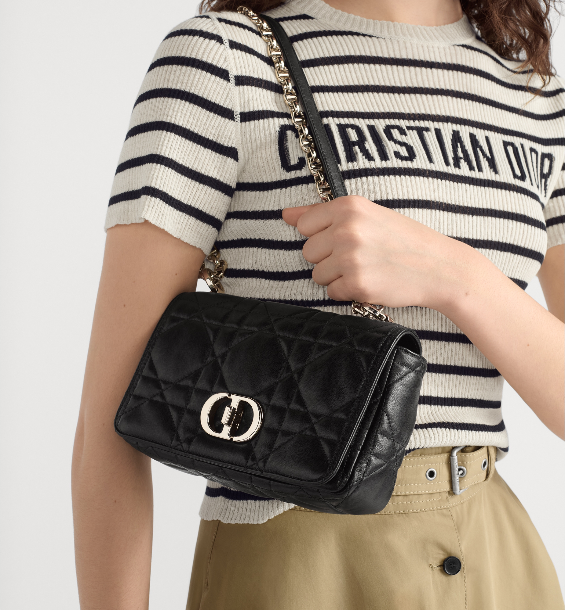 Small Soft Dior Caro Bag Black