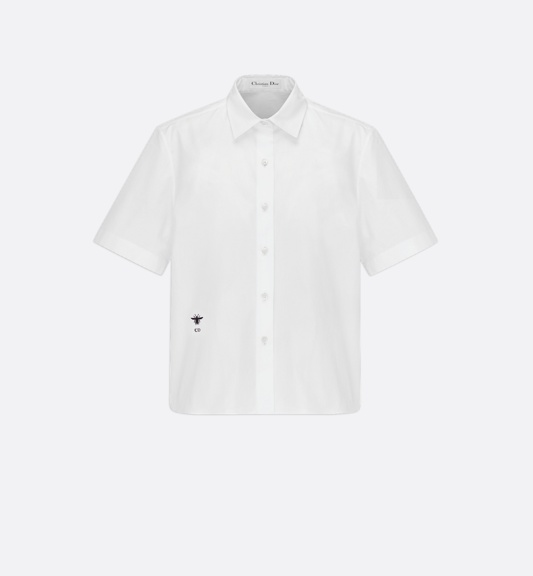 Cropped Button-Up Blouse White