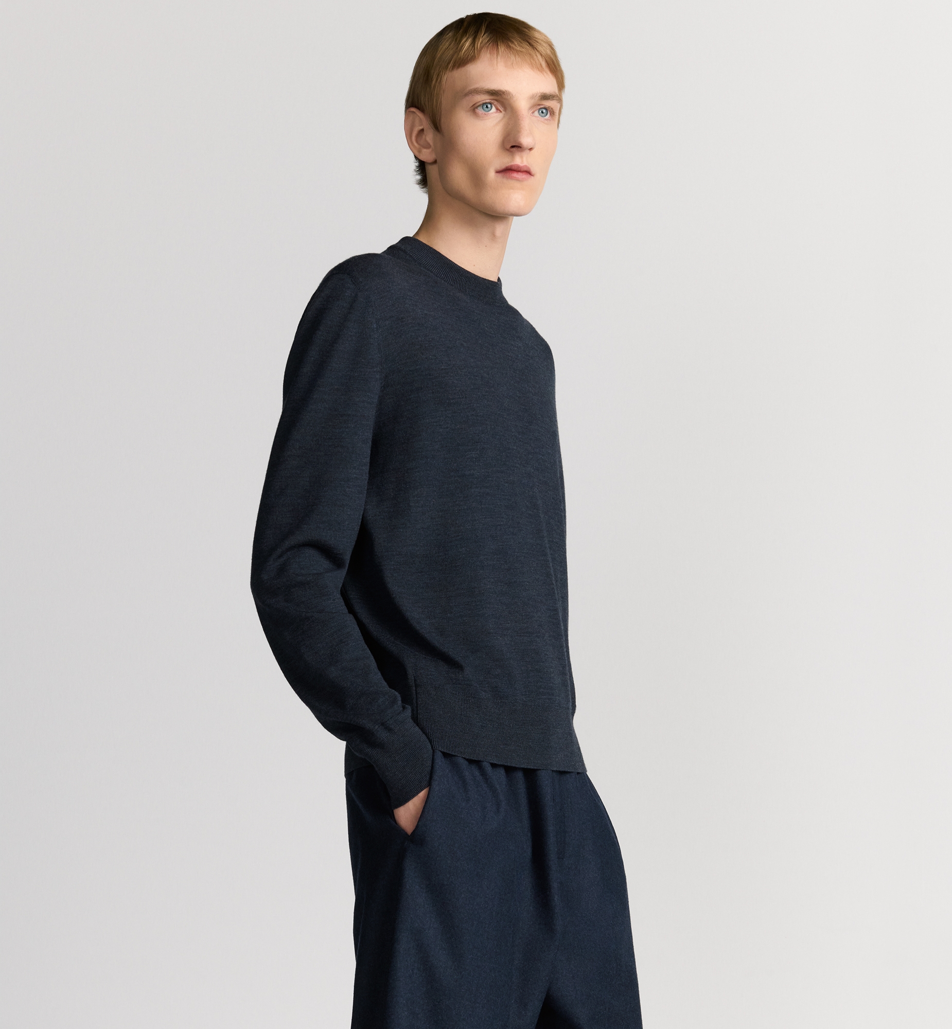 CD Icon Round Neck Sweater Blue