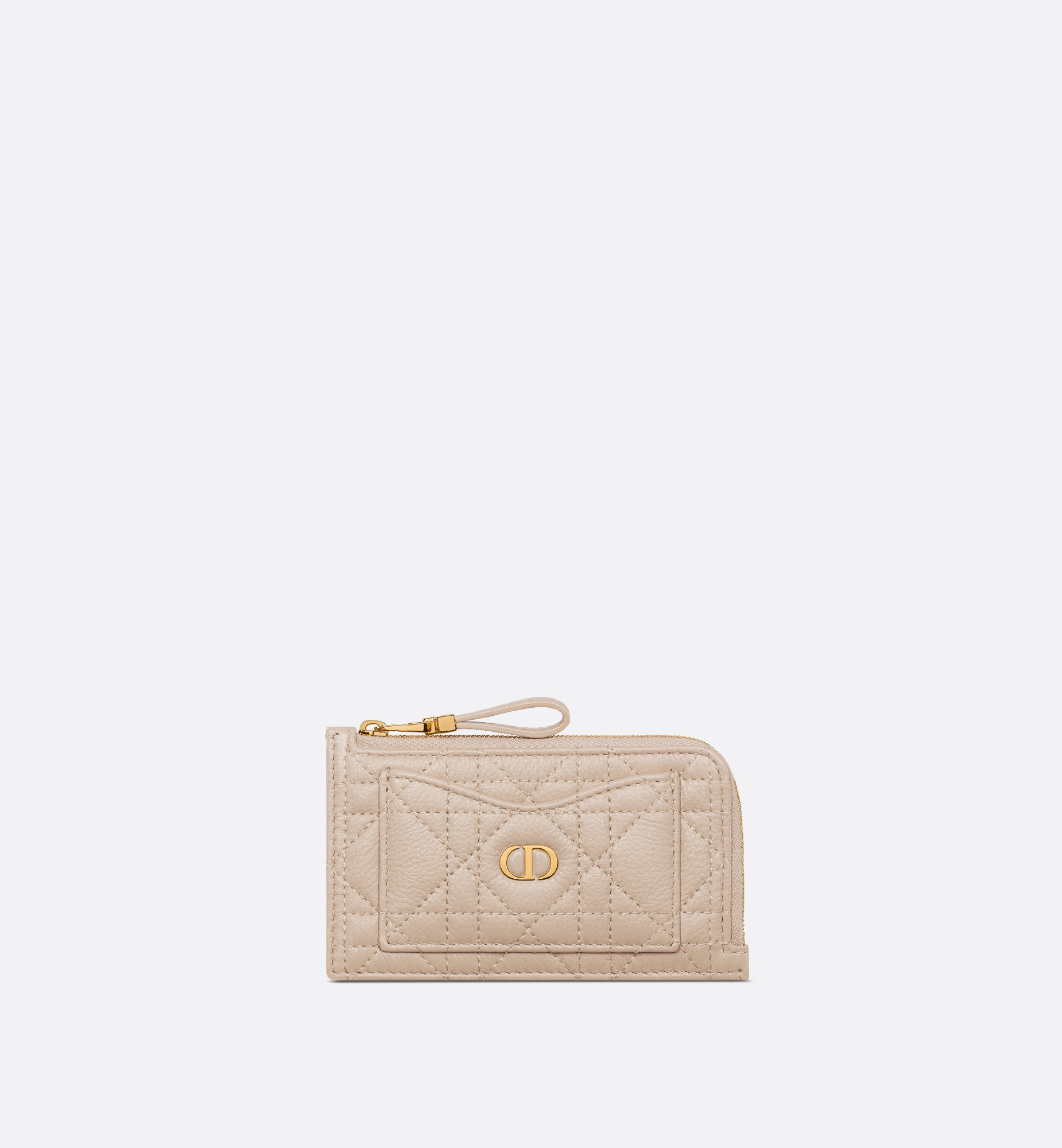 Dior Caro Cosmos Zipped Card Holder Beige