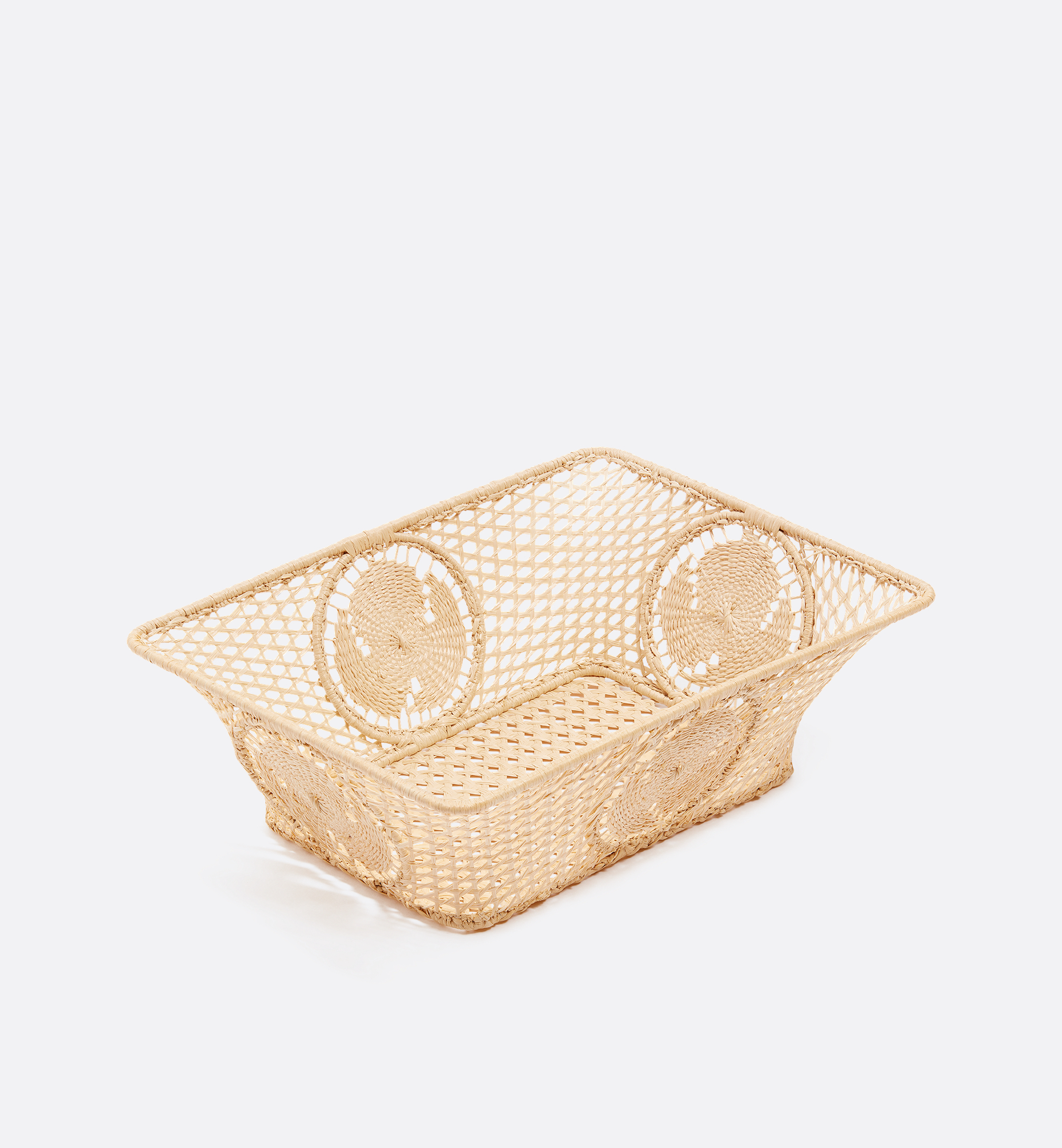 Set of Two Rectangular Baskets Beige