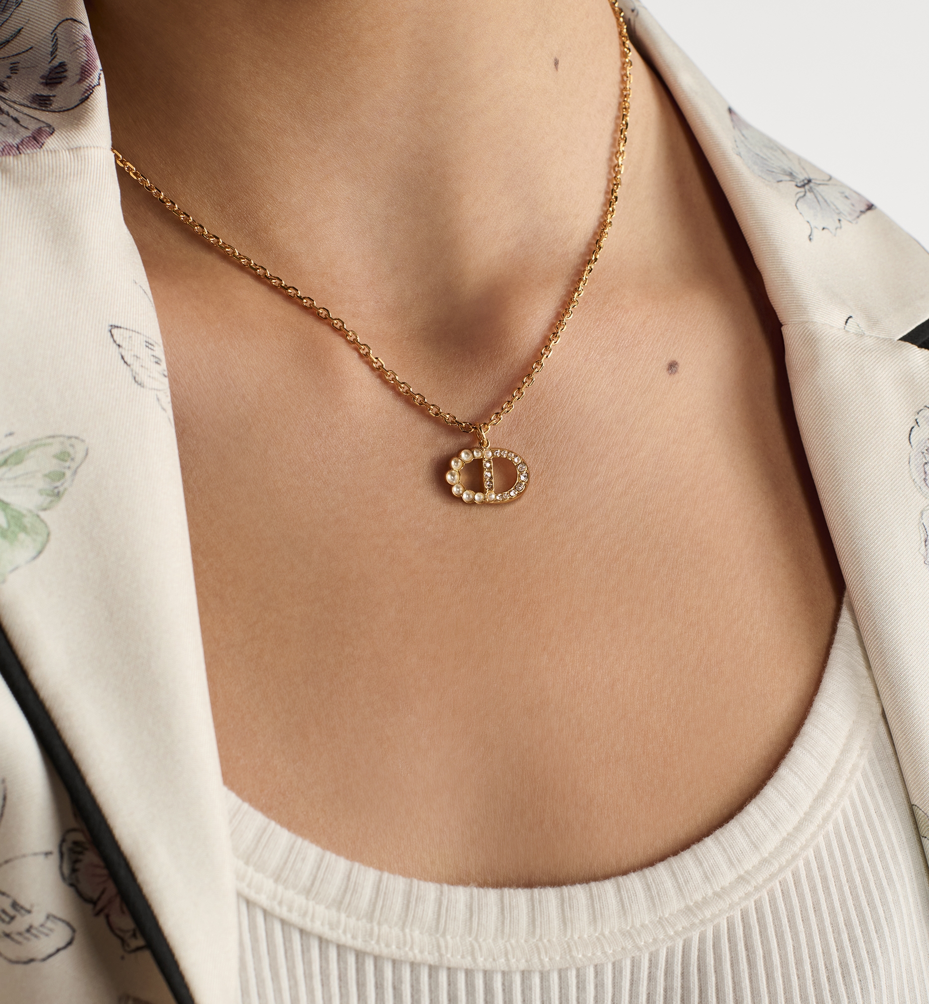 Petit CD Duo Necklace Gold