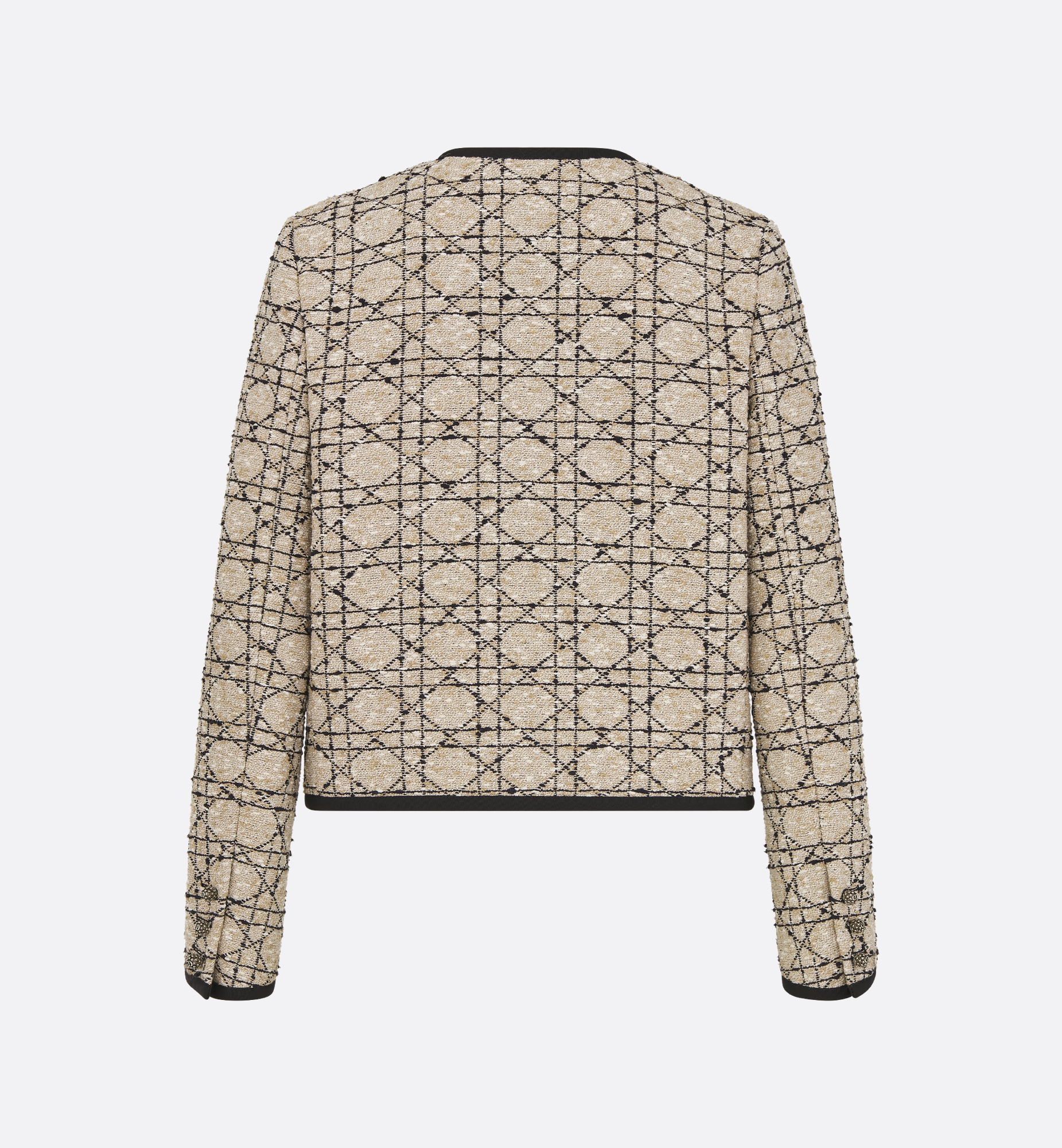 Macrocannage Cropped Jacket Beige