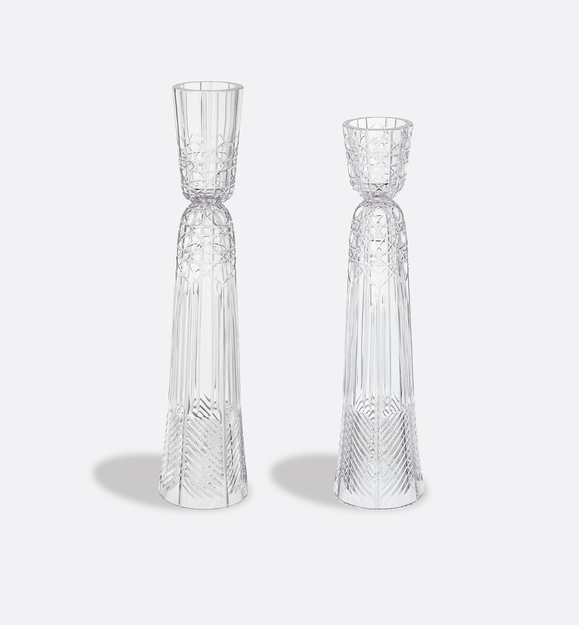 Set of Two Candle Holders White