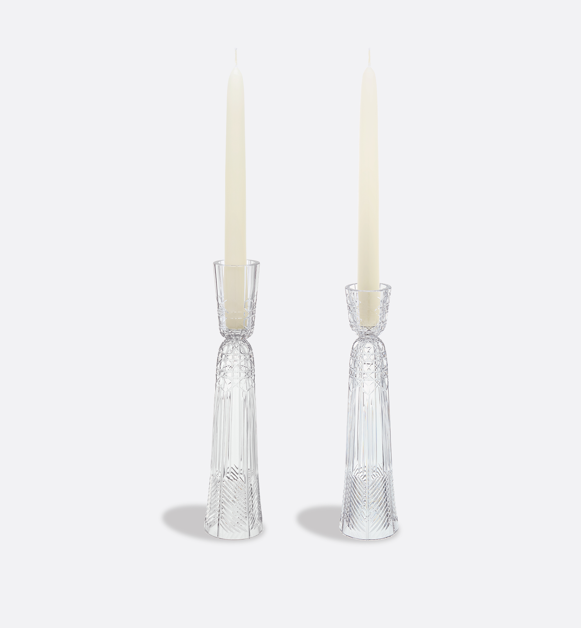 Set of Two Candle Holders White