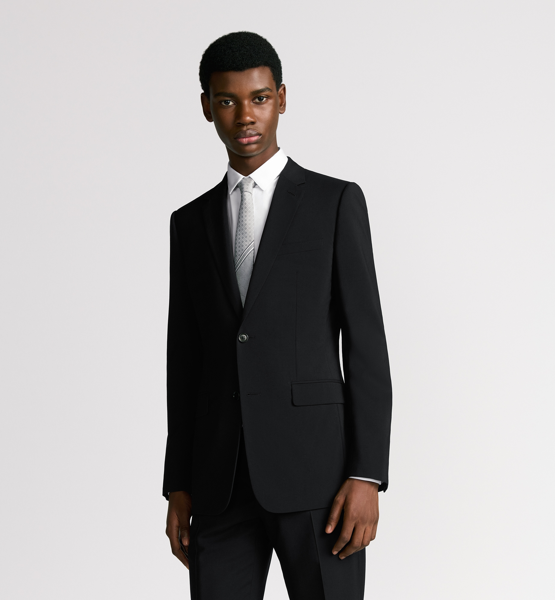 Striped Cannage Tie Grey