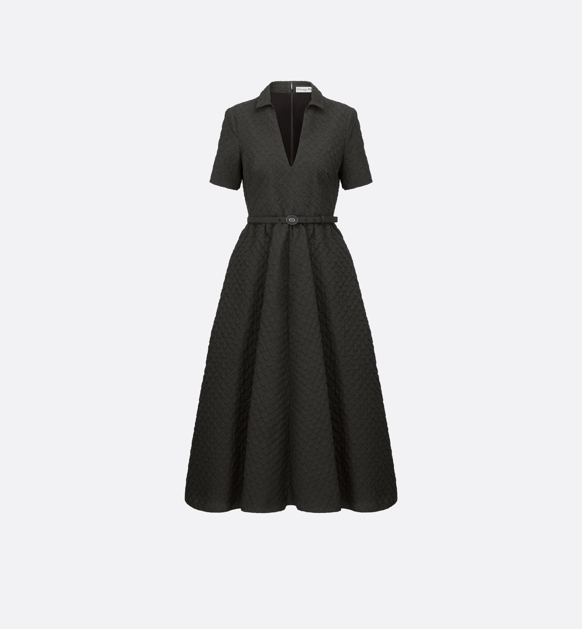 Mid-Length Belted Dress Black